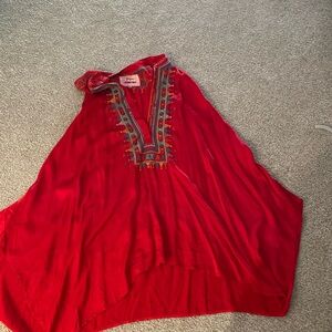 Gorgeous red Johnny Was embroidered sleeveless blouse size:M